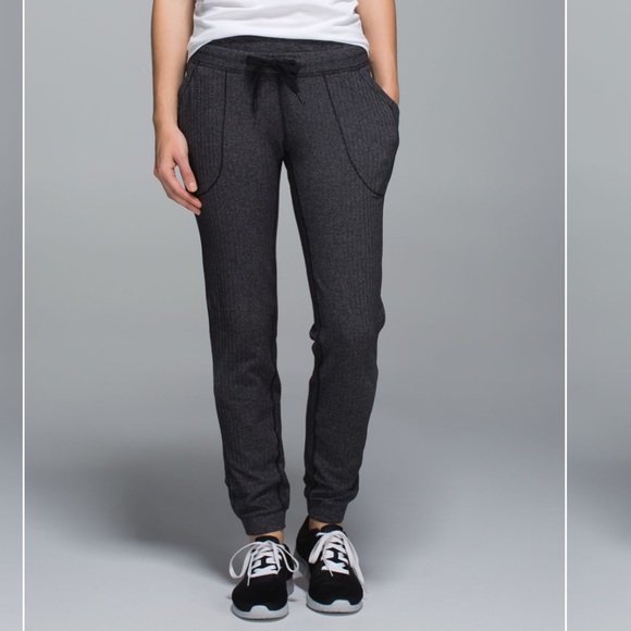 lululemon athletica Pants - Lululemon Base Runner Pant Heathered Herringbone Heathered Black Black-8